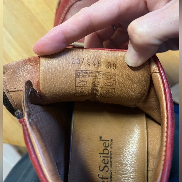 Josef Seibel Red Lace Up Boots 8 EU 39 - Picture 9 of 10